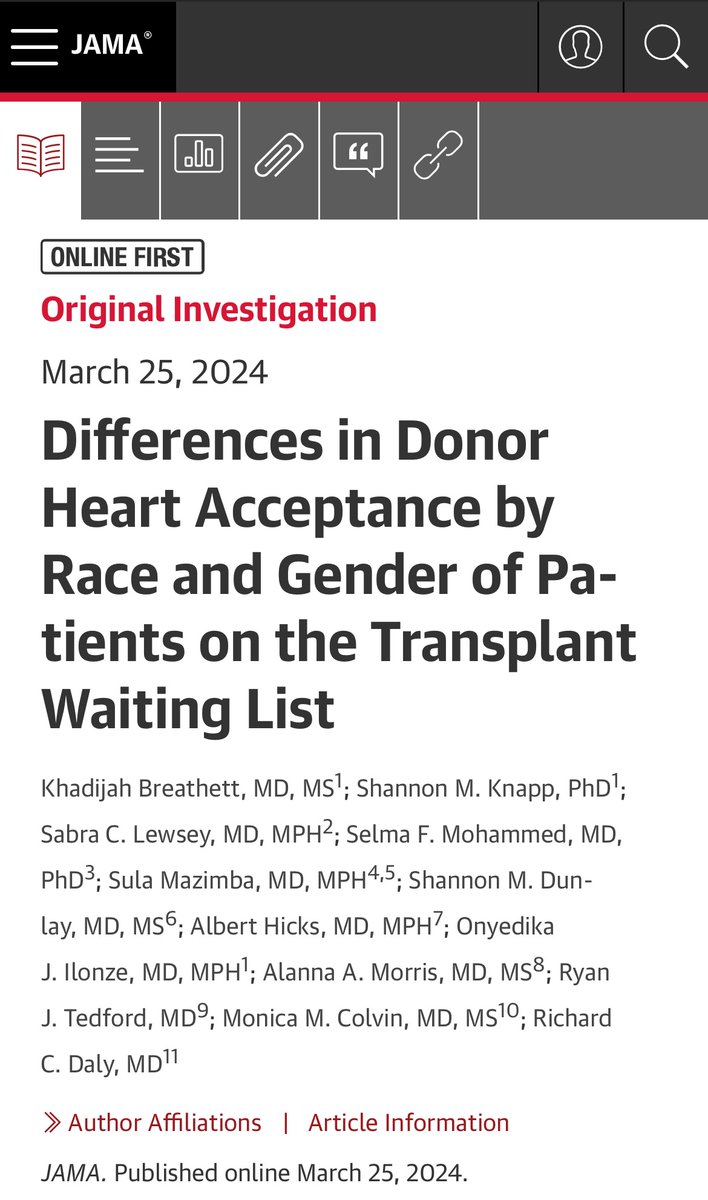Why are Black patients more likely to die waiting for a #HeartTransplant? What happens AFTER a patient gets listed for a 💗? 👇🏾 our paper in @JAMA_current jamanetwork.com/journals/jama/…