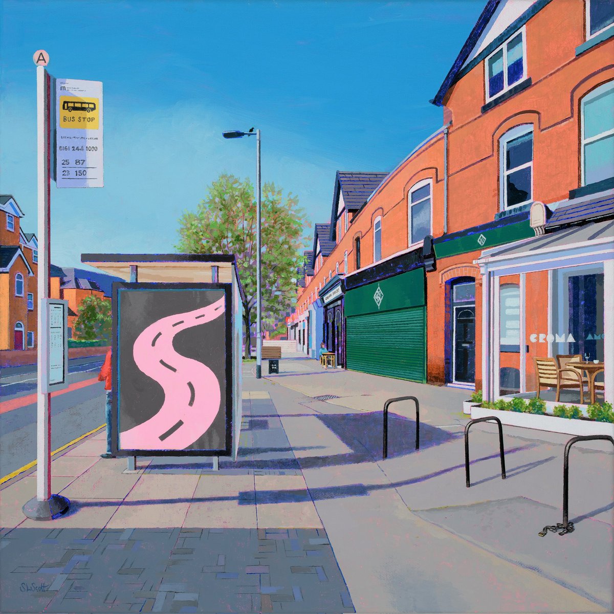 WAIT My latest painting is now available in the website shop ⬇️ slscott.co.uk/shop/p/wait #Chorlton #Manchester #painting #urbanlandscape #artgallery