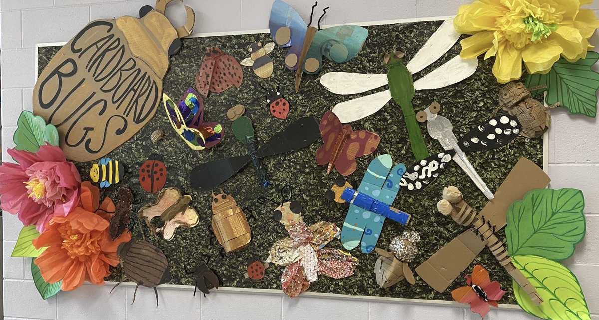 Spring is the HMS hallways. Mrs. Demarco’s art students work display in the Hornsby hallways. #wearewjcc #soaringhawks #spring