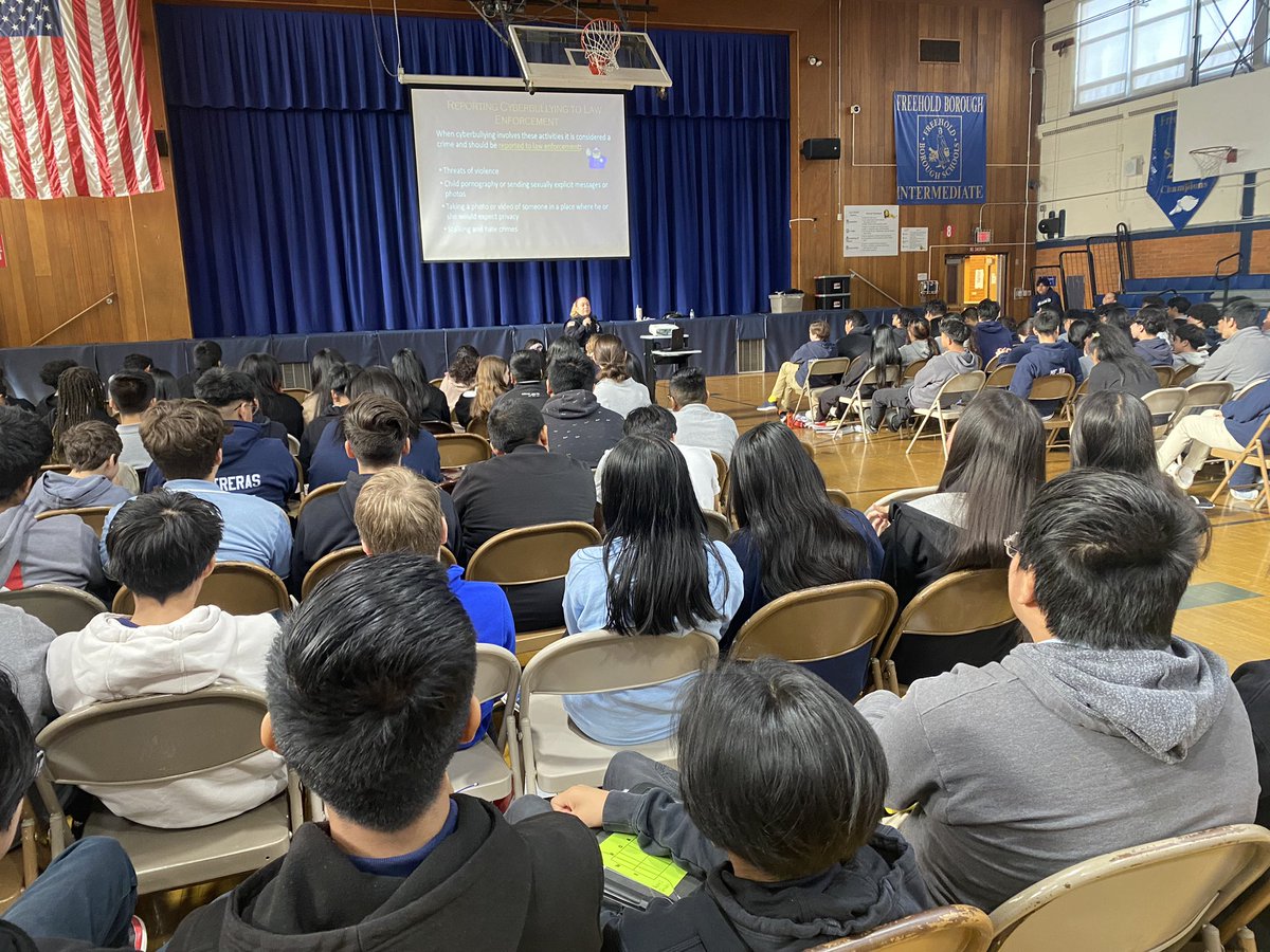 Thank you to the Monmouth County Prosecutor’s office for talking to our students today about bullying, cyber bullying, and social media! It’s so important to talk about this topic with our youth.