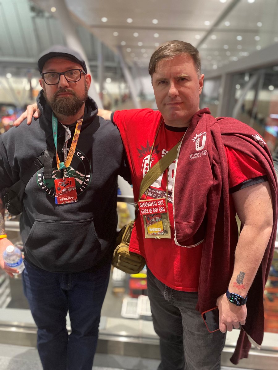 HowINerd's tweet image. Ran into this guy at PAX East and got to pin him down to some time talk time. No one works harder to get veterans the support they need. Please consider stackup.org as your charity of choice. @StackUpDotOrg @ShanghaiSix