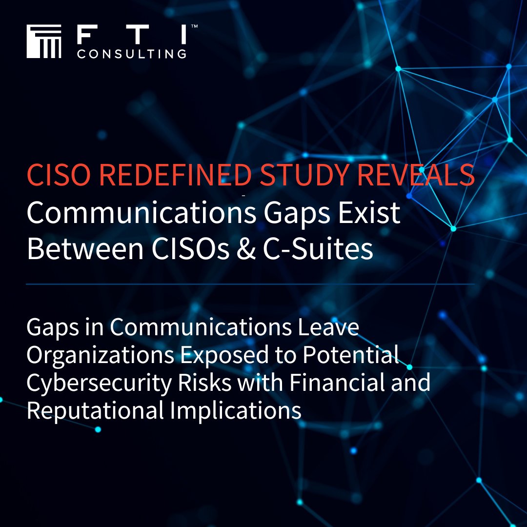 Our Cybersecurity & Data Privacy Communications practice launches its second #CISORedefined report that highlights a significant communications gap exists between CISOs and C-suites, leading to #cybersecurity and other risks for organizations. Learn more: bit.ly/3TyNisJ