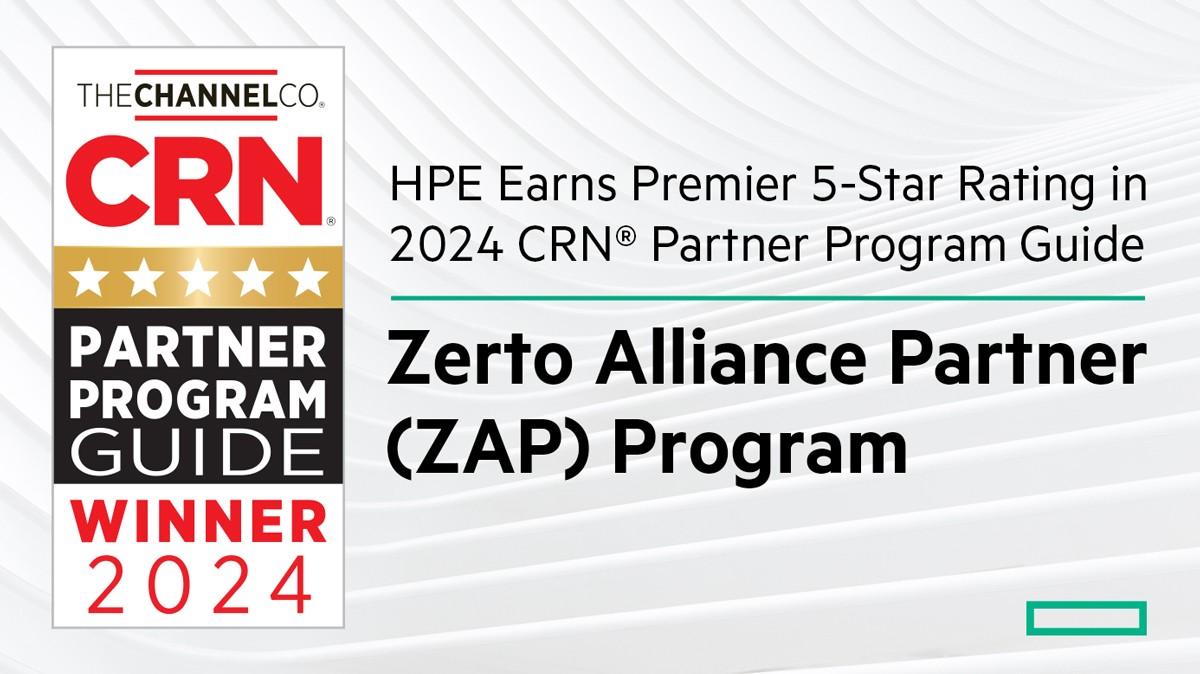 The Zerto Alliance Partner (ZAP) Program has received a 5-star rating in the 2024 @CRN Partner Program Guide! This recognition comes as one of the five total 5-star ratings that @HPE has received in this year's guide. Learn more here: crn.com/partner-progra…