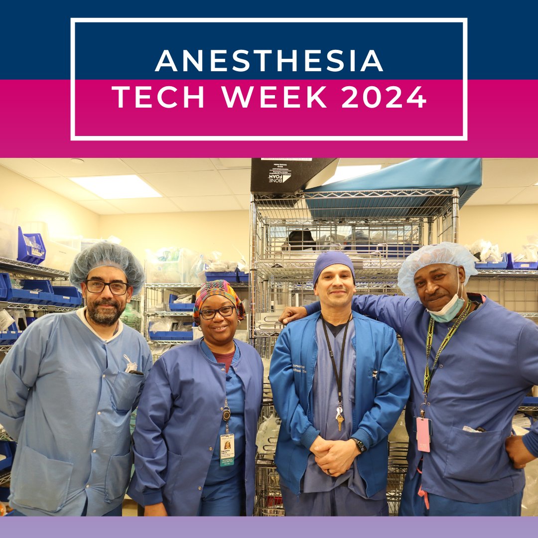 Happy #AnesthesiaTechWeek! Led by Andrew Nembhard, Director of Anesthesia Technical Services, our #anesthesiatechs across all campuses work diligently each day as vital members of the patient care team. We are grateful for their conscientiousness, dedication & many contributions!