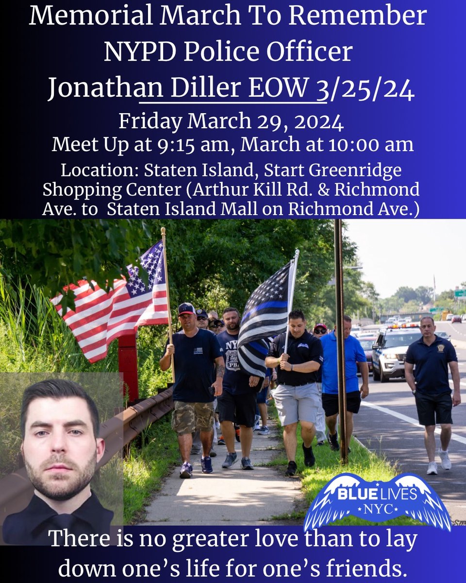 Please join @BlueLivesNYC this Friday as we take to the streets and remember a hero.