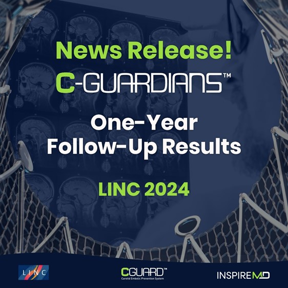 InspireMD (@inspiremd) on Twitter photo InspireMD Announces Abstract of One-Year Follow-Up Results from the C-GUARDIANS U.S. Investigational Device Exemption (IDE) Clinical Trial Accepted for Presentation at <a href="/LINCmeeting/">LINCmeeting</a> (LINC 2024)
Presenter: Chris Metzger, M.D.
Date/time: To be announced
inspiremd.com/en/press-cente… InspireMD Announces Abstract of One-Year Follow-Up Results from the C-GUARDIANS U.S. Investigational Device Exemption (IDE) Clinical Trial Accepted for Presentation at <a href="/LINCmeeting/">LINCmeeting</a> (LINC 2024)
Presenter: Chris Metzger, M.D.
Date/time: To be announced
inspiremd.com/en/press-cente…