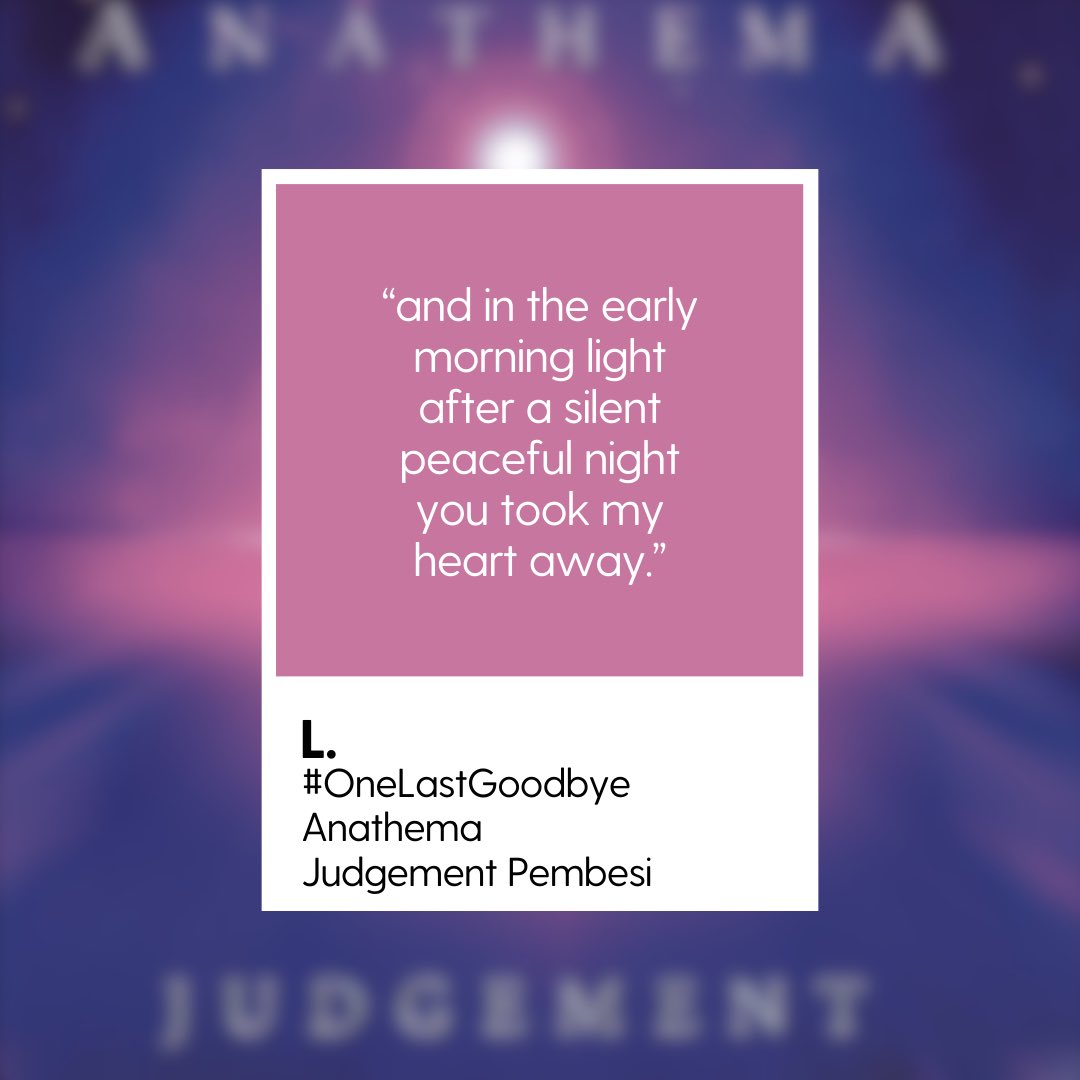 Listenary's tweet photo. Anathema | Judgement Pembesi: One Last Goodbye https://t.co/doenQoLuC9