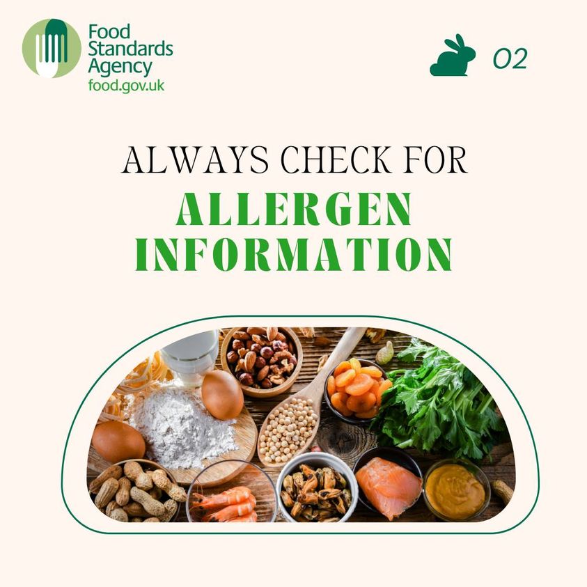 Remember to check for allergens in your favourite treats. Food businesses must provide allergen info by law, so look out for it on menus or ask staff. Let’s keep this Easter inclusive and enjoyable for all! 🥚🍫 #allergensawareness For more info visit food.gov.uk/business-guida…