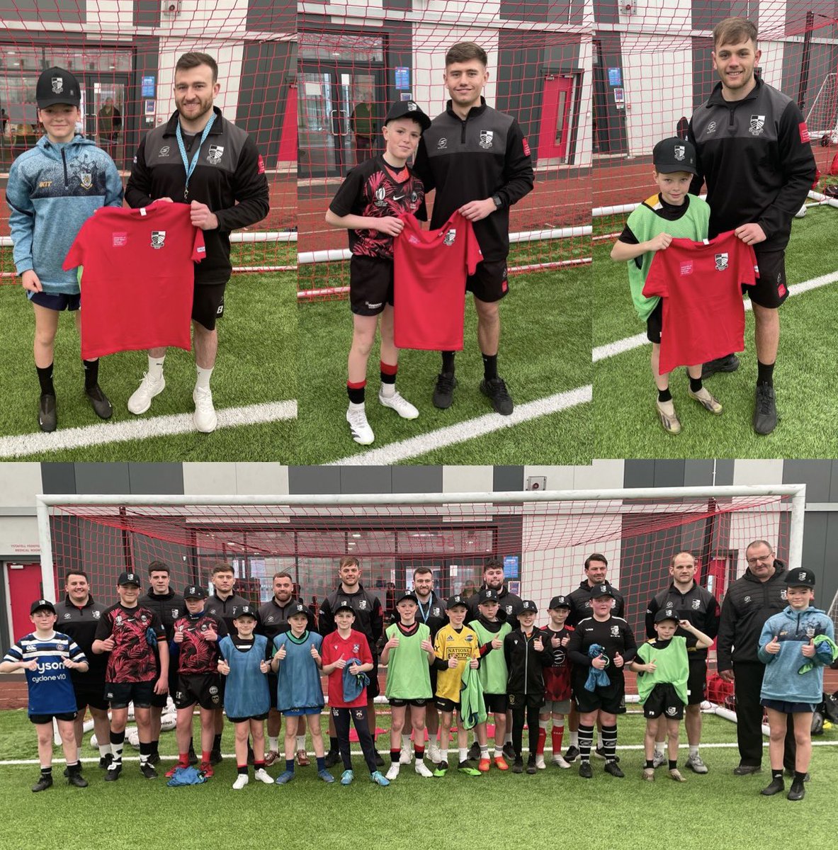 Fantastic morning of Skills and Smiles, massive Thank You to all the <a href="/PontypriddRFC/">Pontypridd RFC</a> Players and Coaches 💪🏉⚫️⚪️🌭