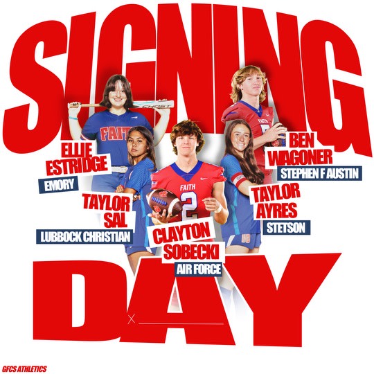 Today we're celebrating with five Faith athletes who are committing to play at the next level! Signing begins at 10:45 a.m. in the Creative Arts Center at Dallas Road.