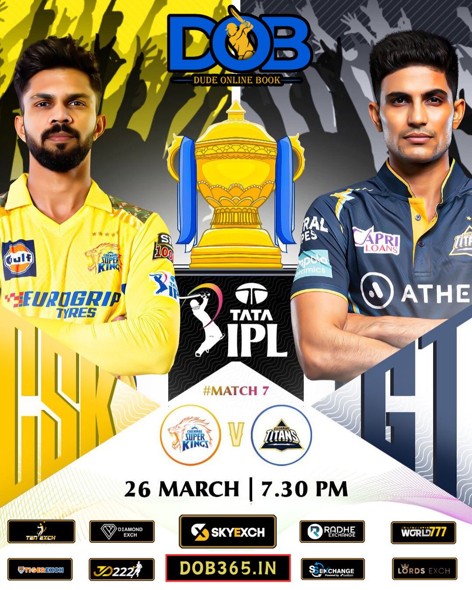 DudeOnlineBook's tweet photo. The battle heats up as CSK face off against GT in the Indian T20 League 2024! 🔥🏏 

Don't miss the action-packed 7th match!

Sign up for an ID👉🏻 https://t.co/kqEoguqkxX

Get your all Premium Exchange IDs at One Place!!

Sky,Lotus,World777 Etc..

#IPL2024 #CSKvGT  #CSKvsGT https://t.co/zx75F8pL1B