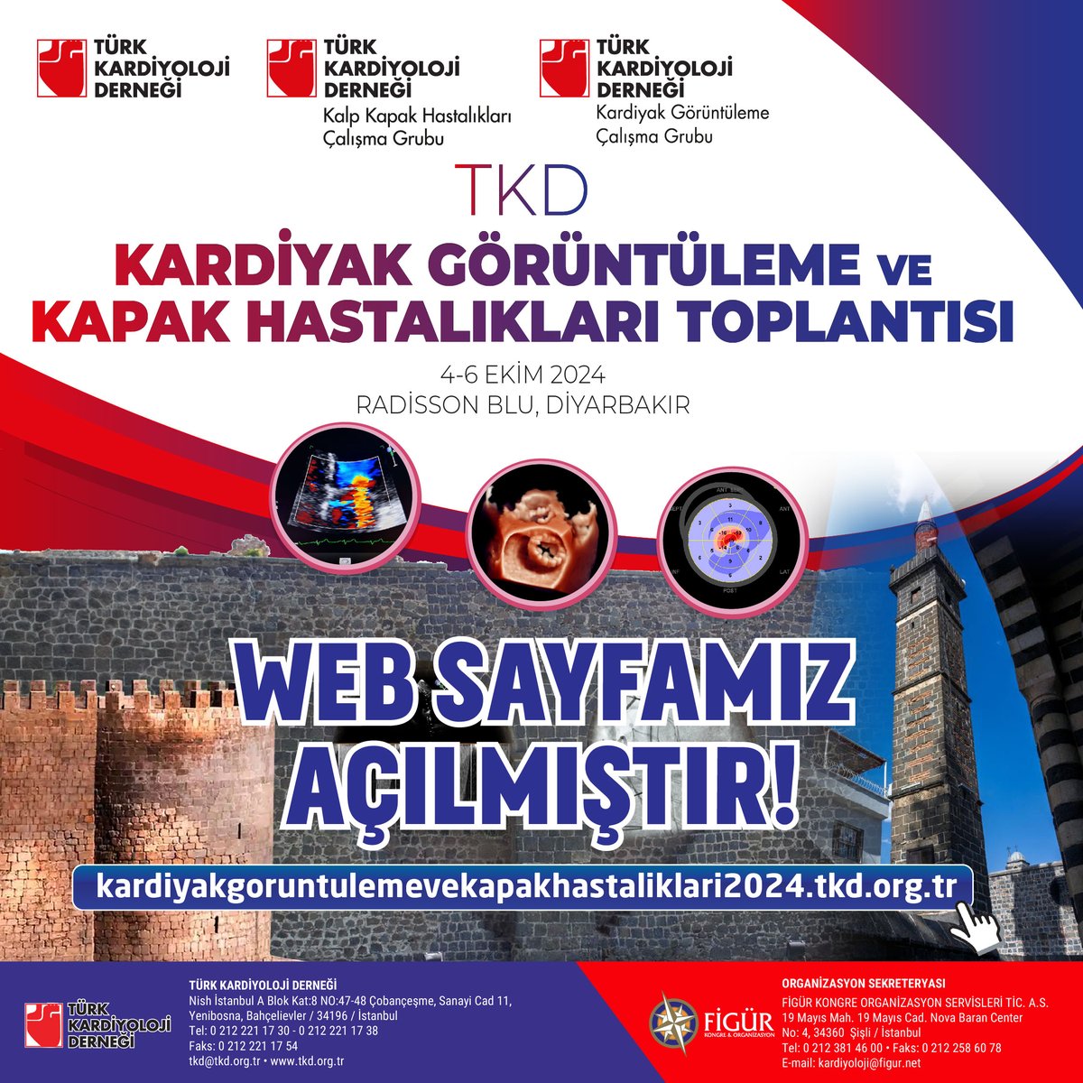 4-6 Ekim’de Diyarbakır’da gerçekleşecek olan Kardiyak Görüntüleme ve Kapak Hastalıkları Toplantısı’nın web sayfası yayına açıldı! Web sitemizi ziyaret etmeyi unutmayın. …emevekapakhastaliklari2024.tkd.org.tr