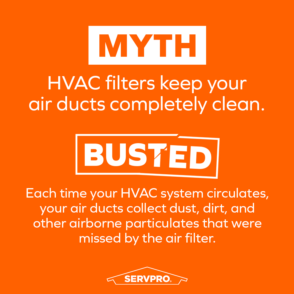 In just one year, a typical home can collect more than 40 lbs. of dirt, dust, and particles. Contact your local SERVPRO franchise to schedule your routine air duct cleaning today!
