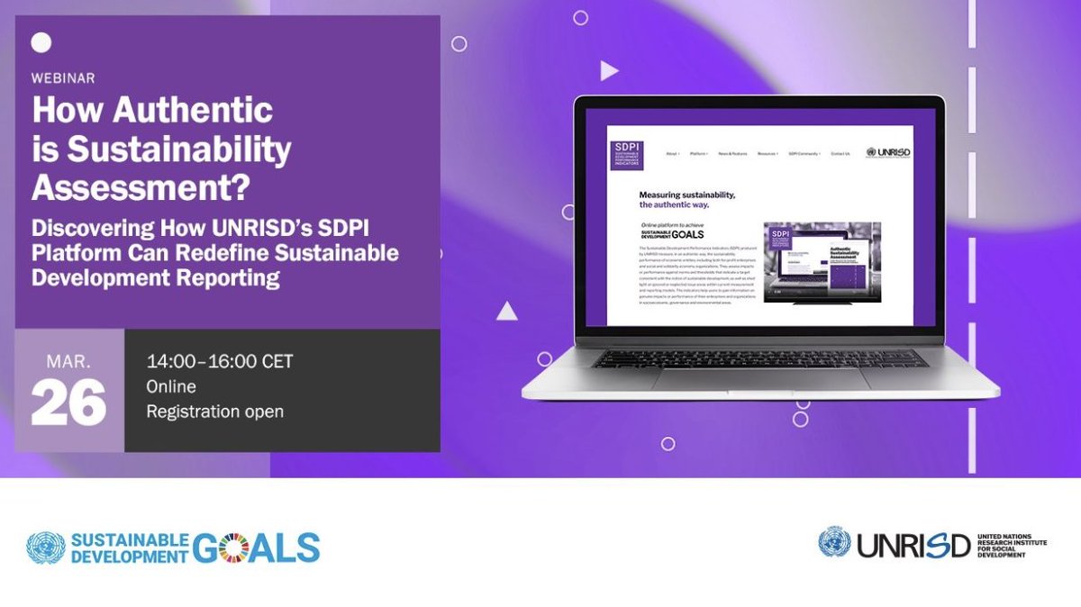 How Authentic is Sustainability Assessment? 🔴#LiveNow: Learn how @UNRISD ’s new SDPI Online Platform can help measure sustainability in an authentic and easy way! 🟣 Join the discussions at: unrisd.org/en/activities/…