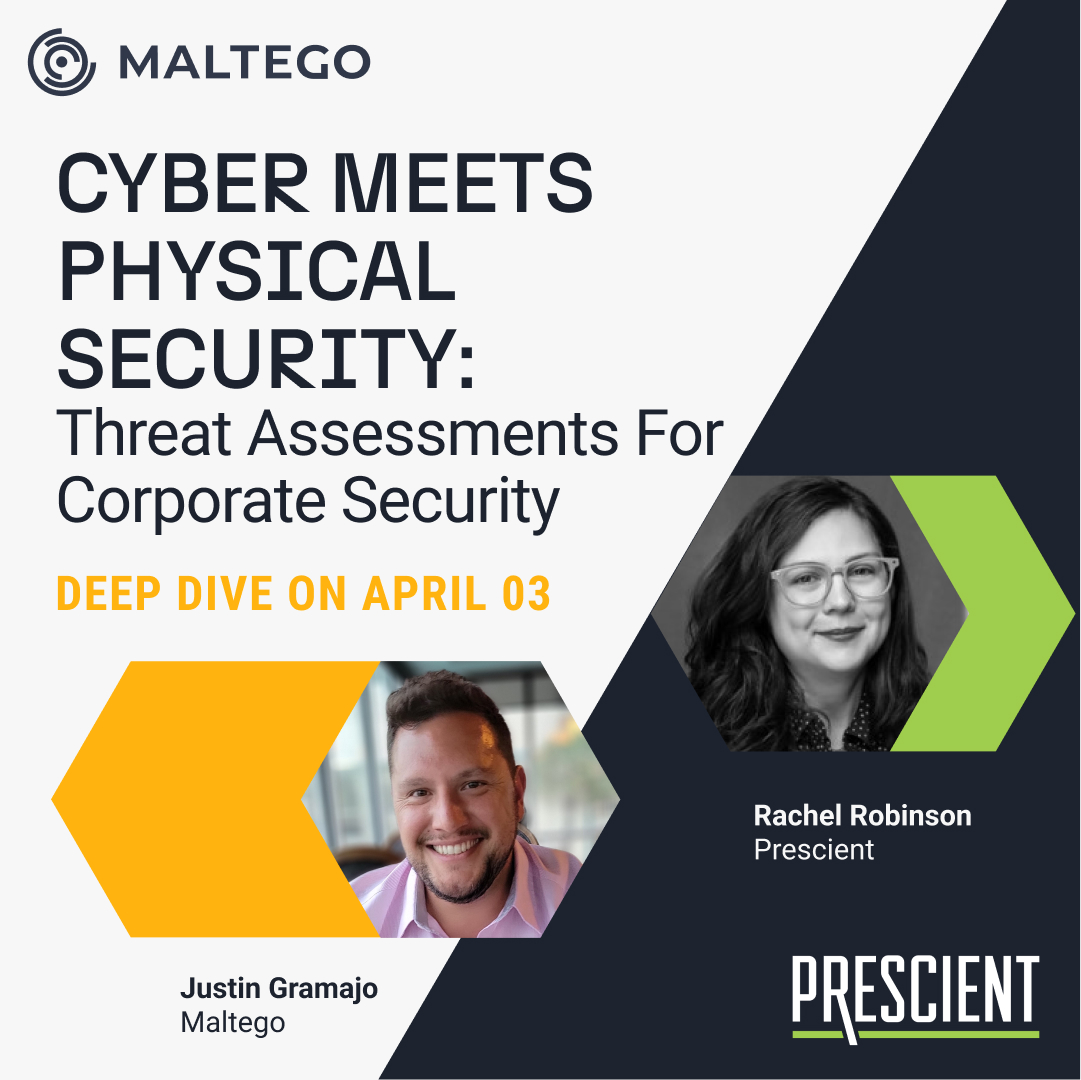 Don't miss our upcoming webinar with @PrescientTweets where we demonstrate how public records and digital intelligence collected and analyzed with #Maltego can help corporates mitigate physical threats and ensure workplace security: maltego.com/event-registra…