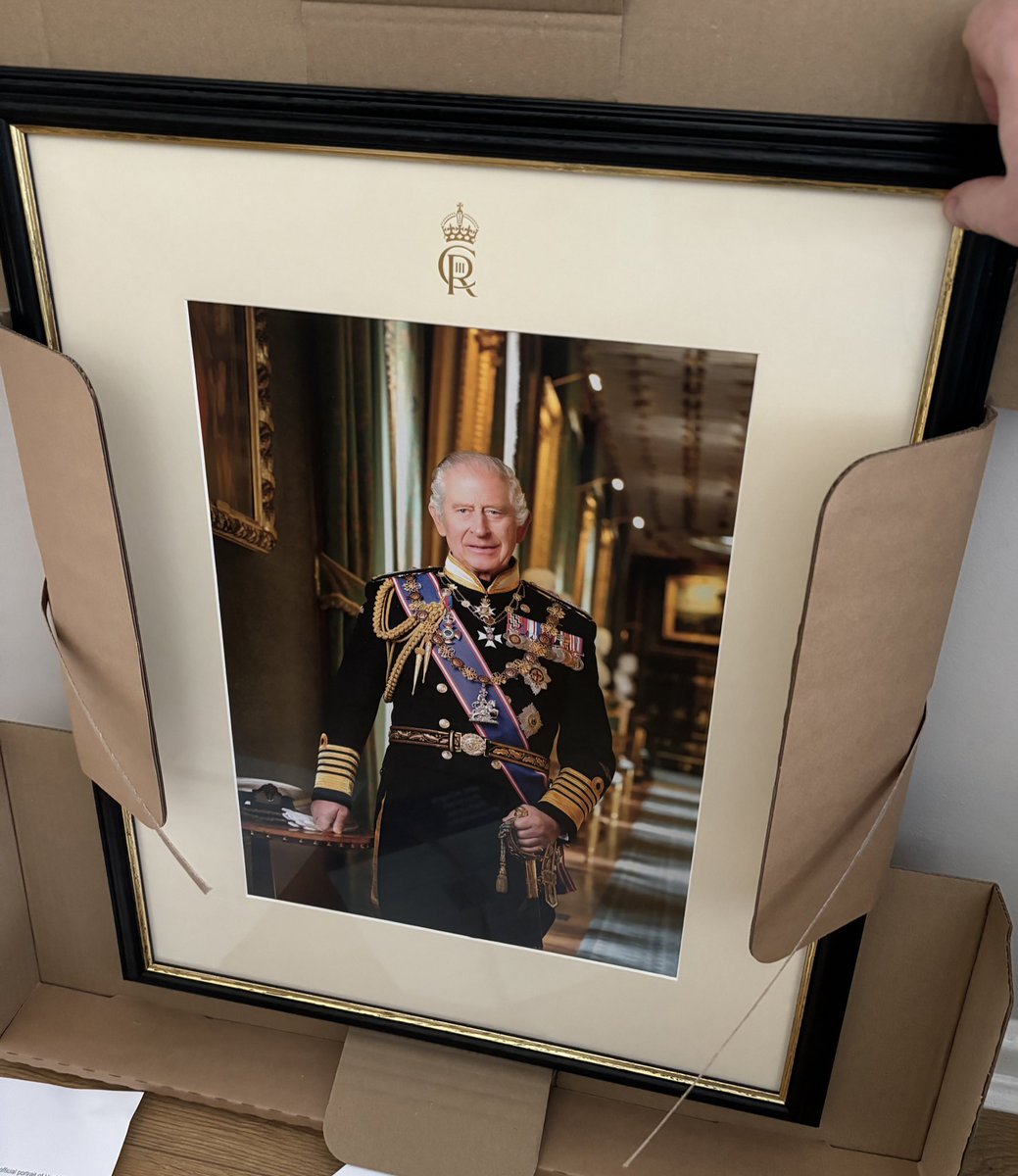Our new official portrait of His Majesty arrived this morning! 👑