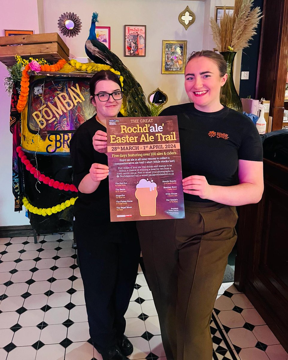 The Rochd'ale' Easter Ale Trail is back this Easter weekend with over real 100 ales & ciders available from 9 venues over 5 days! The event is proudly supported by @CAMRA_ROB #Rochdale #rochdaletowncentre #RochdaleBID