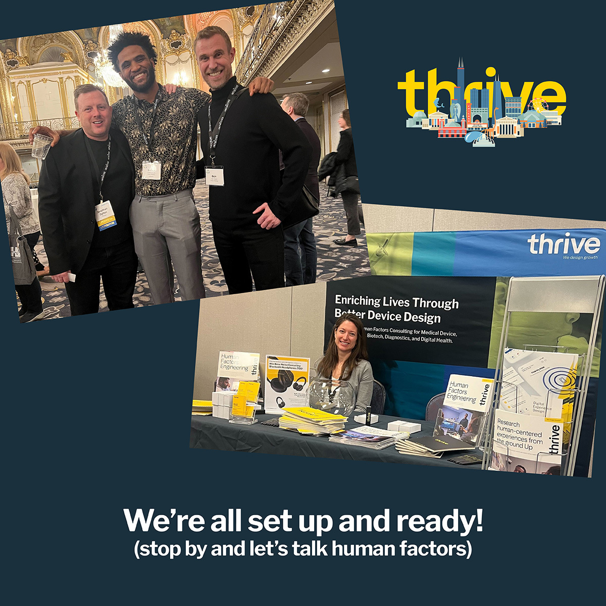ThriveLLC's tweet image. Swing by and chat with @ThriveLLC while we&apos;re at the HFES International Symposium on Human Factors and Ergonomics in Health Care! We&apos;re downstairs in Salon A!

#THRIVE #HumanFactorsEngineering #humanfactors #thrivethinking #HFESHCS