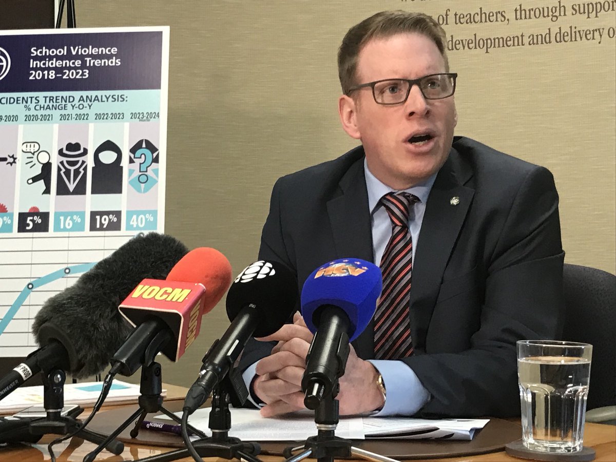 NLTA president Trent Langdon announces new campaign — Our Education System is Not OK — to shine light on issues leading to increased incidents of violence in province’s schools.