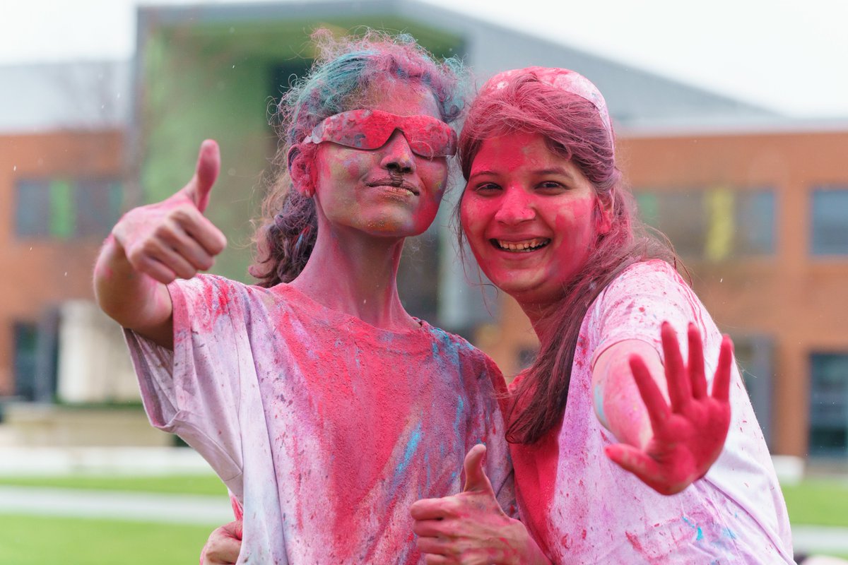 Happy Holi! 🎉 Students celebrated the festival of colour yesterday with a fantastic Colour Throw!