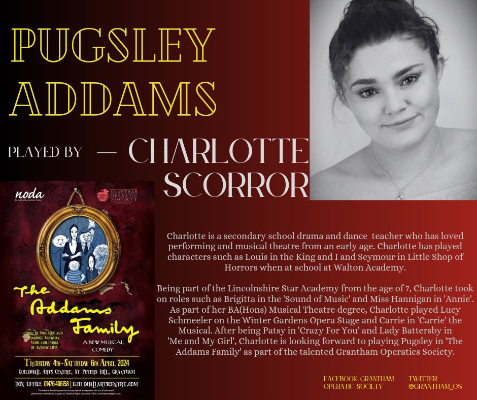 GranthamOperaticSociety (@grantham_os) on Twitter photo Meet the cast of the Addams Family😁🖤🤍🫰🏻🎶☠️🪦
Introducing Gomez, Morticia, Wednesday and Pugsley Addams
Tickets selling fast: <a href="/Guildhall_Arts/">GuildhallArtsCentre</a>
guildhallartscentre.com/whats-on/all-s… Meet the cast of the Addams Family😁🖤🤍🫰🏻🎶☠️🪦
Introducing Gomez, Morticia, Wednesday and Pugsley Addams
Tickets selling fast: <a href="/Guildhall_Arts/">GuildhallArtsCentre</a>
guildhallartscentre.com/whats-on/all-s…