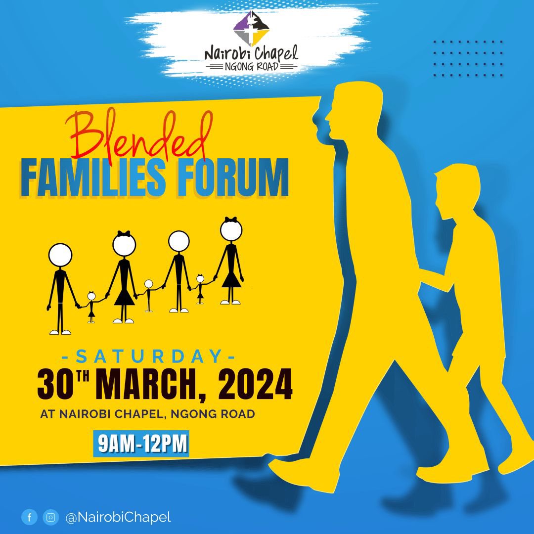 The Blended Families Forum is happening this weekend. If you are part of a blended family, dating, engaged and preparing to blend, then this is the place for you to be on Sat 30th March. Karibu & come with a friend who’s blending. #TimeForCommunity #BlendedFamilies #ItsTime