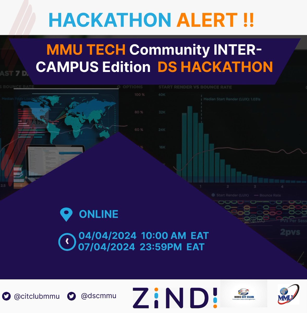 🚀 Join our Data Science Knowledge hackathon 📊 sharpen your skills, network, and tackle real-world challenges. 💡In collaboration with @ZindiAfrica Keep your ears and eyes open. The secret code and challenge link will be out on 3rd April. #mmutech #technology #hackathon #zindi