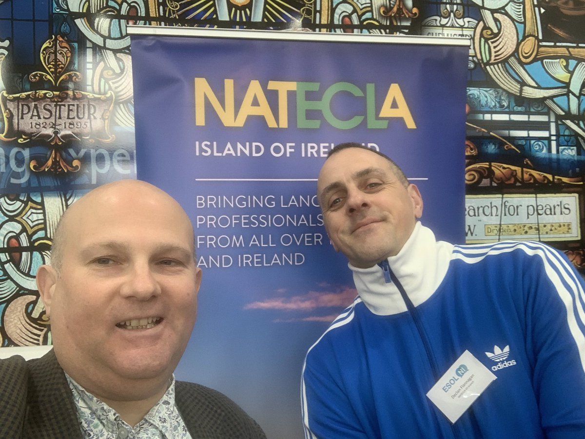 All set with for @esol_ni conference at @bfastmet. Impressive turnout with  #ESOL practitioners, managers and others from north and across the island of Ireland all here to collaborate and share. 

And of course @natecla_ioi is here! 😃