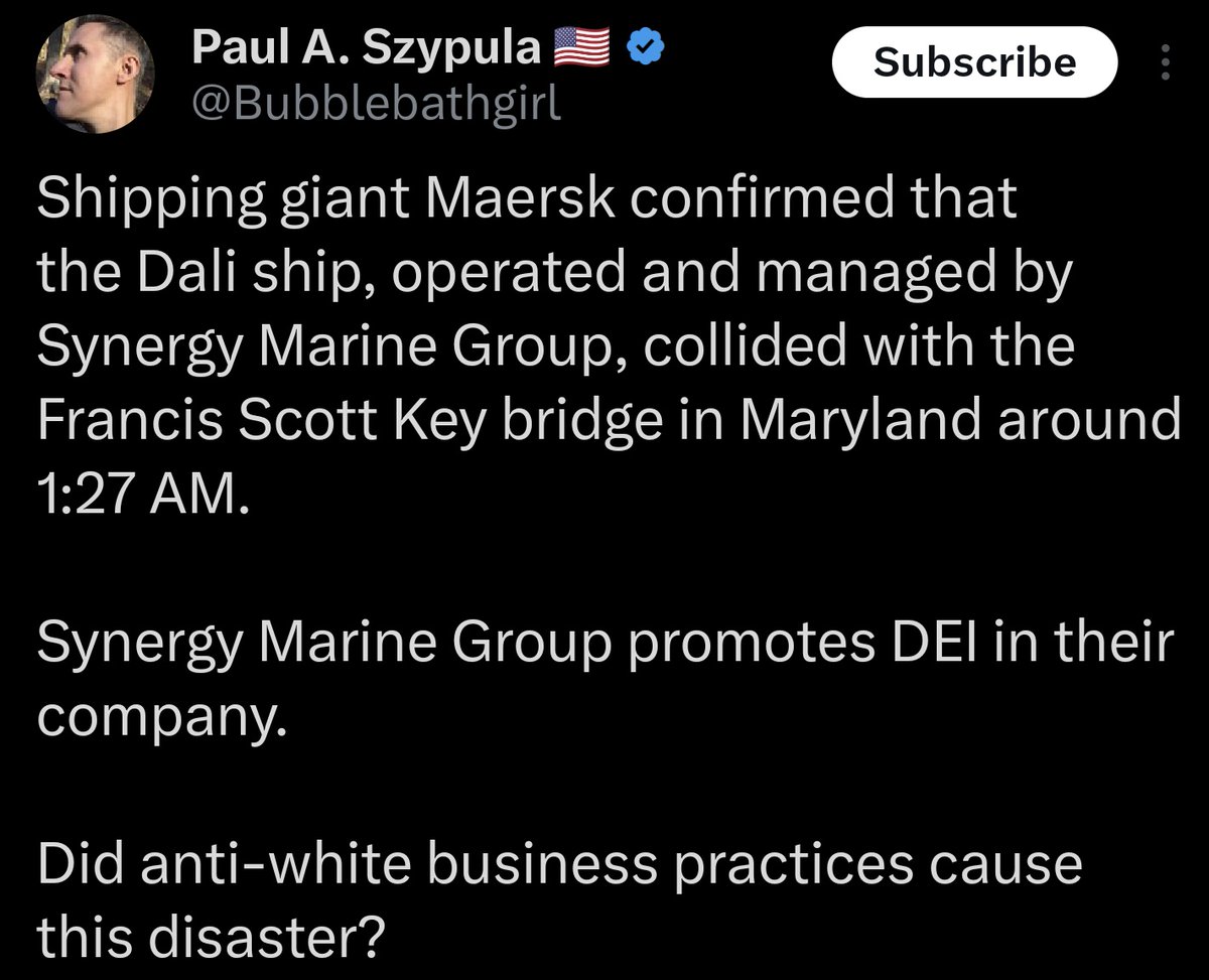 Twitter used to be the place to go for breaking news about things like the Baltimore bridge disaster. Under Elon Musk, it has become the place to go for brand new unhinged conspiracy theories about how diversity made a bridge collapse.
