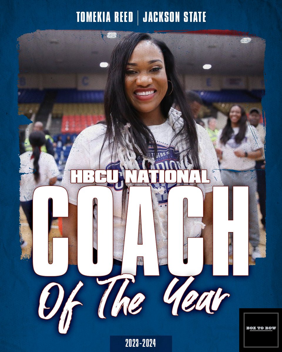 boxtorow's tweet image. Congratulations to Jackson State head women's basketball coach Tomekia Reed for being named HBCU National Coach of the Year. #HBCUbasketball #SWAC