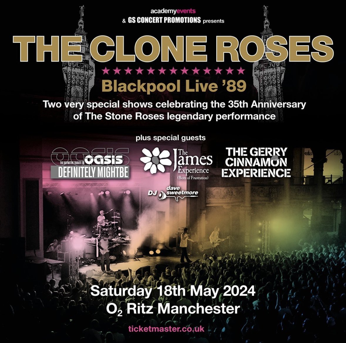 MANCHESTER! Looking forward to being back at @O2RitzManc with @thecloneroses @defmb_oasis @imablackstar67 and The Gerry Cinnamon Experience on Saturday 18th May. Tickets on sale via the venue website.