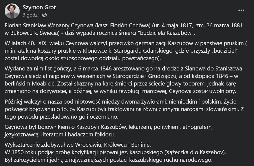 SzymonJGrot's tweet image. Dziś wypada rocznica śmierci Floriana Ceynowy 
#CSB #Kaszebe