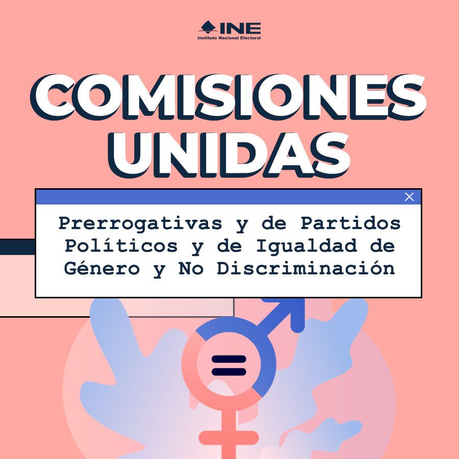 📡#ComisiónINE | Sigue la transmisión en vivo de la Sesión de Comisiones Unidas de Prerrogativas y Partidos Políticos y de Igualdad de Género y no Discriminación.
  
Orden del día: tinyurl.com/yna9rd67
Audio: tinyurl.com/ymkfbd4u