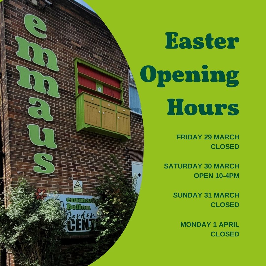 👋 We are open on Saturday this Easter Bank Holiday weekend! So do pop in for a brew and a bite to eat at Café Pierre, and stop by the charity shops for a browse... #Bolton #EasterBankHoliday
