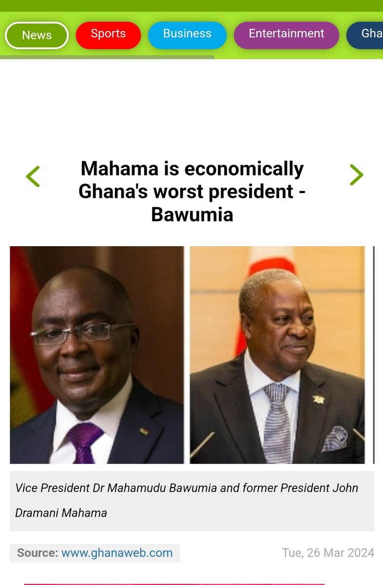 Former Prez <a href="/JDMahama/">John Dramani Mahama</a> is the most economically ineffective president in Ghana's history.Economically, if you look at all the economic data in the 4th Republic, Mahama has been the worst president.Ghana needs a forward-thinking leader with innovative ideas.