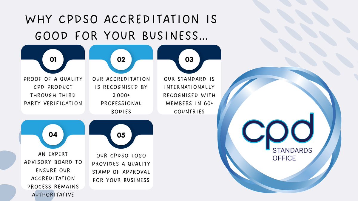 Unlock the benefits of CPDSO accreditation for your business! Gain credibility and authority as an educational CPD provider, enhancing your reputation with delegates. Learn more at our website🌐: cpdstandards.com/resources/bene… #CPDSO #CPDAccreditation #CPD #ProfessionalDevelopment