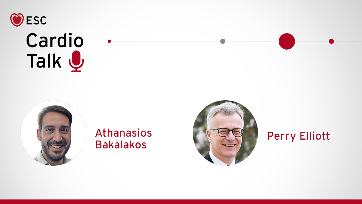 Get ready for a new episode of #ESCCardioTalk! 🌟 In this episode, join Perry Elliott and @ath_bakalakos as they discuss 'Transatlantic differences in the use of implantable cardioverter defibrillators in arrhythmogenic right ventricular cardiomyopathy.' Tune in now for the…