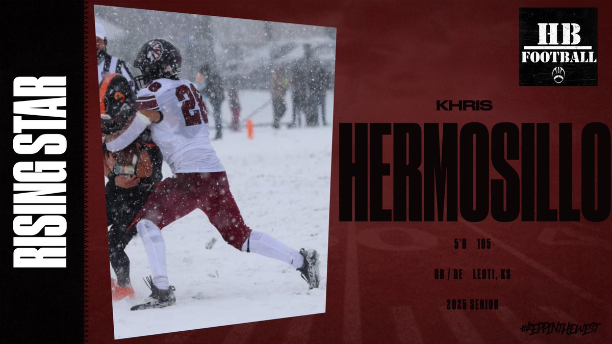 Wichita County’s Khris Hermosillo is a strong powerful athlete that plays with relentless effort.

2023 stats -

1219 yds rushing 25 TDs
124 yds rec 2 TDs
26 tkls 14 TFL 5 sacks 2 INTs 2 FR
1st Team All Hi-Plains League
1st Team 8-Man I All State

<a href="/Hermosillo1242/">Khris</a> <a href="/county_wichita/">Wichita County Athletics</a>
