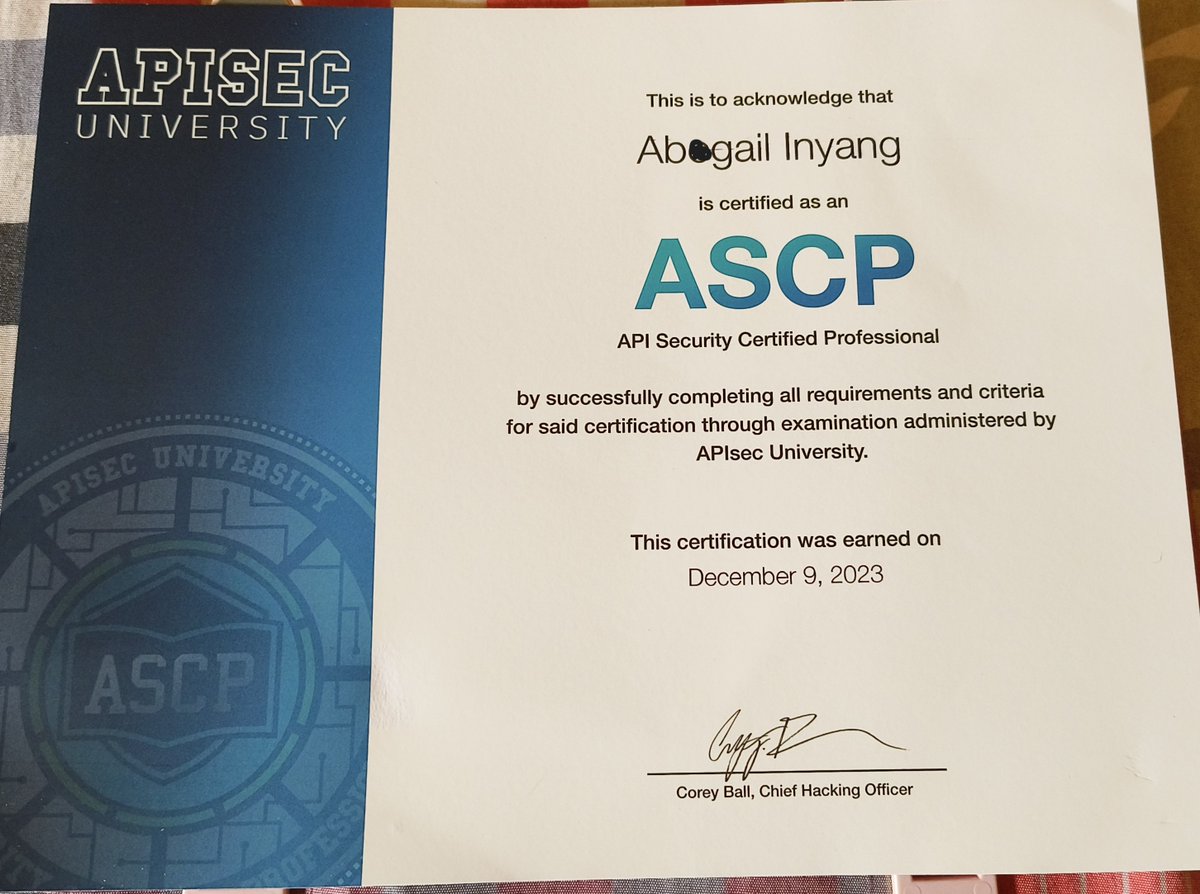 Finally!! My API Security Certified Professional coin and certificate arrived in the mail. 😀🎉🎉 I'm so excited. Once again thank you @sisinerdtweets, @apisecu and @hAPI_hacker. #apisec #cybersecurity