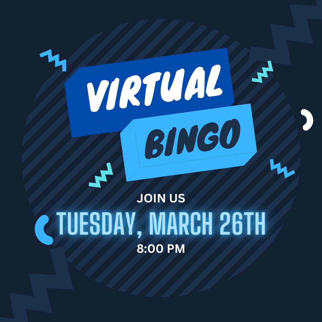 VIRTUAL BINGO NIGHT!!! 🔵⚪️🔵 🔗iowacentral-edu.zoom.us/j/87971292670