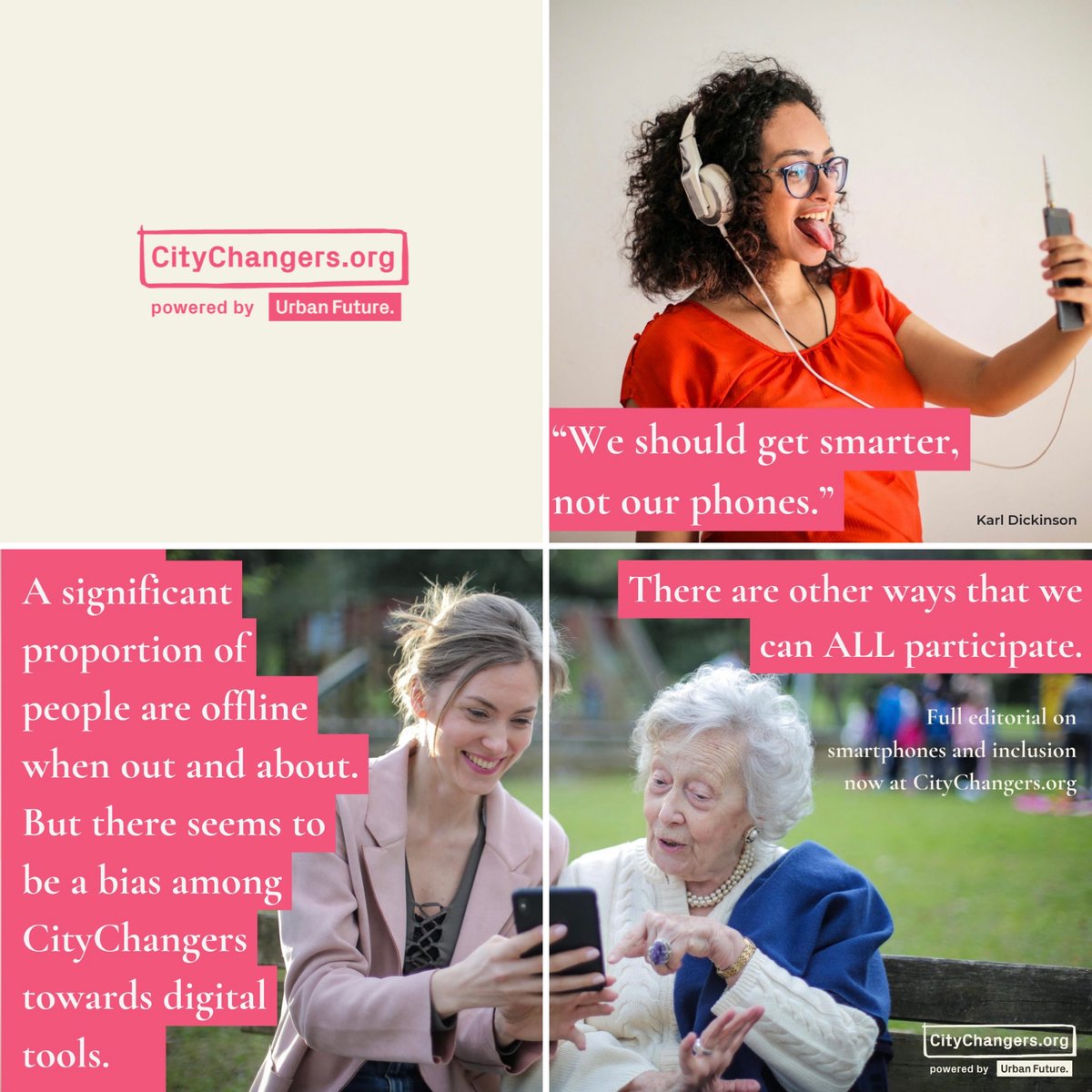Digitisation is brilliant! 📲 At least, if you have the equipment to make use of it. Many don’t. Check out the latest editorial on #smartphones and fostering #inclusion in our cities: citychangers.org/editorial-smar…