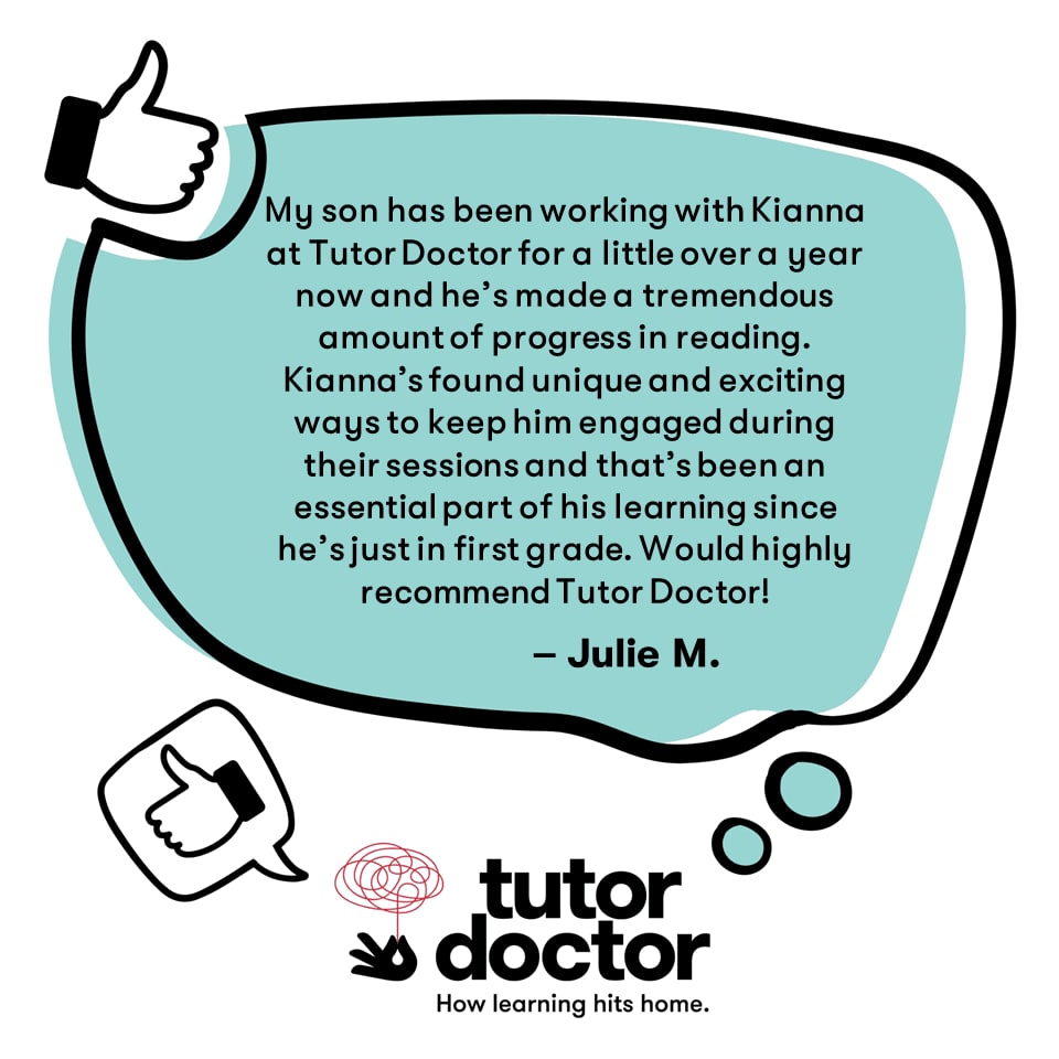 Thank you for the kind words, Julie! We're thrilled to hear about your son's progress with Kianna. Creative tutors will often use a variety of teaching methods to keep students engaged and interested throughout lessons. Thanks again! #CreativeLearning #PersonalizedTutoring