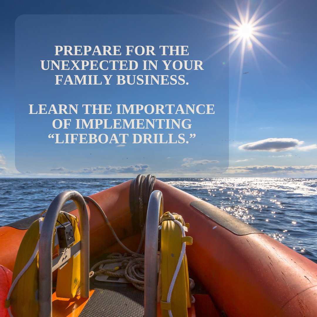 Is your family business prepared for the unexpected? Russ Haworth explains the importance of 'lifeboat drills' in ensuring your business and family are ready for any crisis. Discover why these drills are vital. familywealthlibrary.com/post/preparing… #transitions #familybusiness