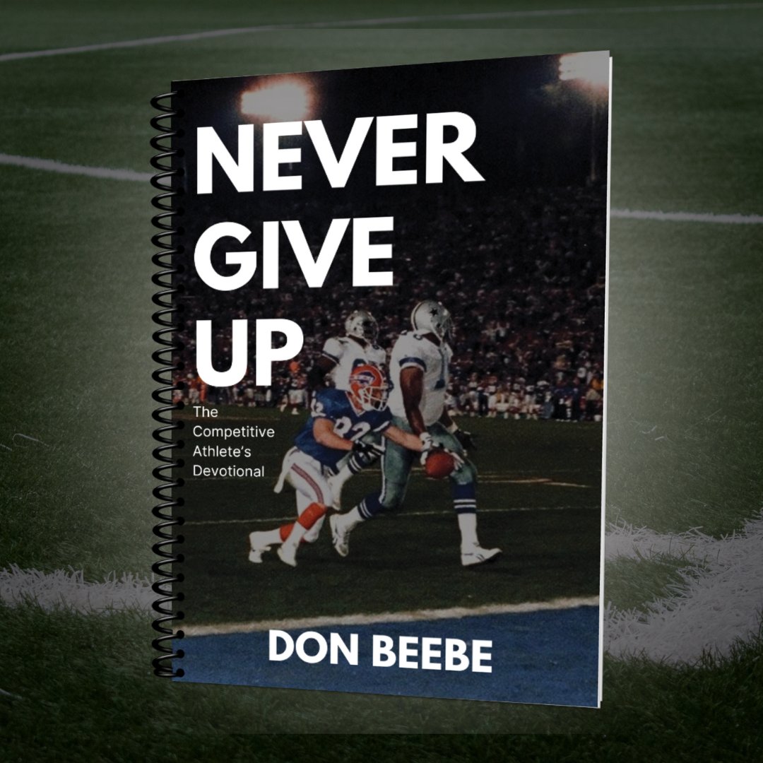 Excited to share my new devotional, featuring 12 impactful stories from my NFL journey intertwined with scripture. It's a testament to faith through triumphs and challenges, merging sport with spiritual depth. Only available at DonBeebe.com/NeverGiveUp