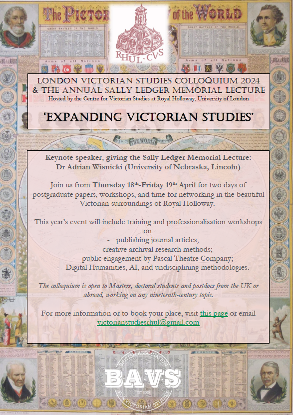 Looking forward to speaking on 'Victorian Inheritance' (my @LeverhulmeTrust research) at London Victorian Studies Colloquium at @RHULEnglish in Egham on 18/19 April. Great format and line-up of speakers, esp aimed at postgrad and early career researchers: onlinestore.rhul.ac.uk/product-catalo…