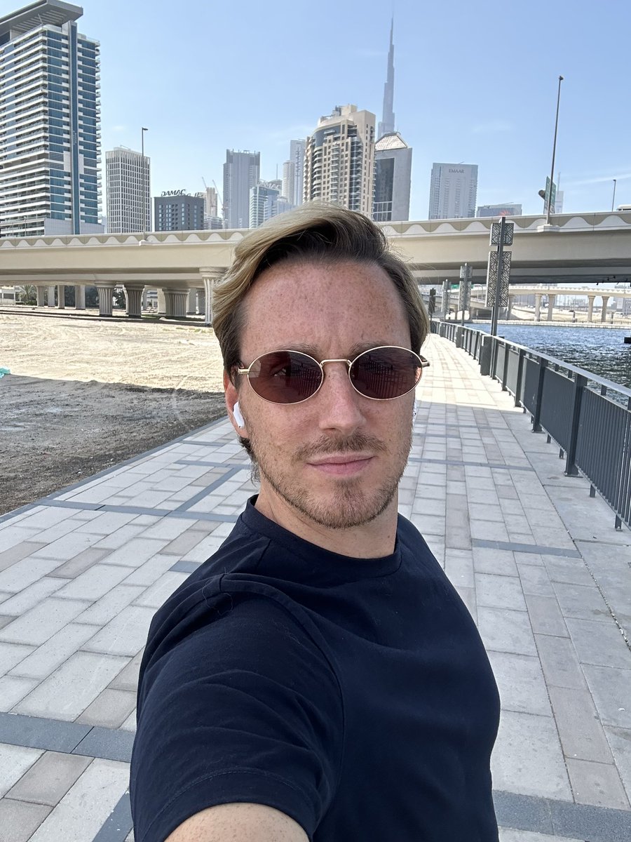 Last year today:

I was locked up in a room acquiring users &amp; interviewing creators.

Necessary. But it was a grind.

Today:

It’s still a grind, but I take lunch breaks walking by the marina &amp; kissed by the Burj.

Baby steps compound.