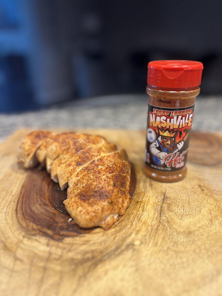 Check out this mouthwatering perfectly roasted chicken breast seasoned with our new Turbo Trusser Nashville hot rub! 🔥 Elevate your cooking game with flavorful spices and juicy tenderness. #TurboTrusser #SharkTank #NashvilleHotRub #DeliciousDinner