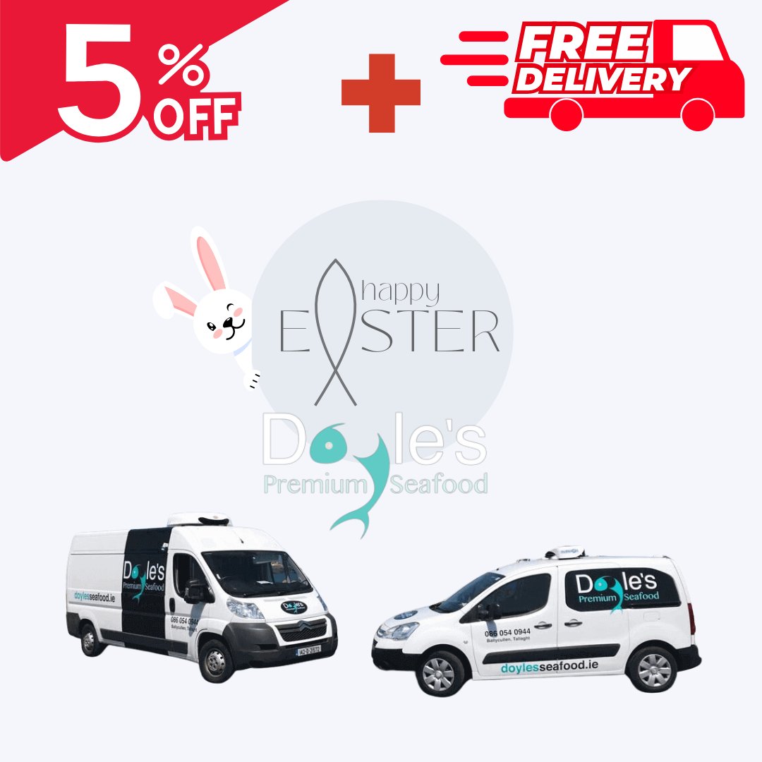 Easter week special @doylesseafood 

Avail of 5% off and free delivery around Dublin. 

Use code: DOYLE5 at checkout

doylesseafood.ie

Get your Easter order in now and enjoy the freshest fish and seafood.

#freshfish #fish #fishmonger #fishrestaurant #seafood