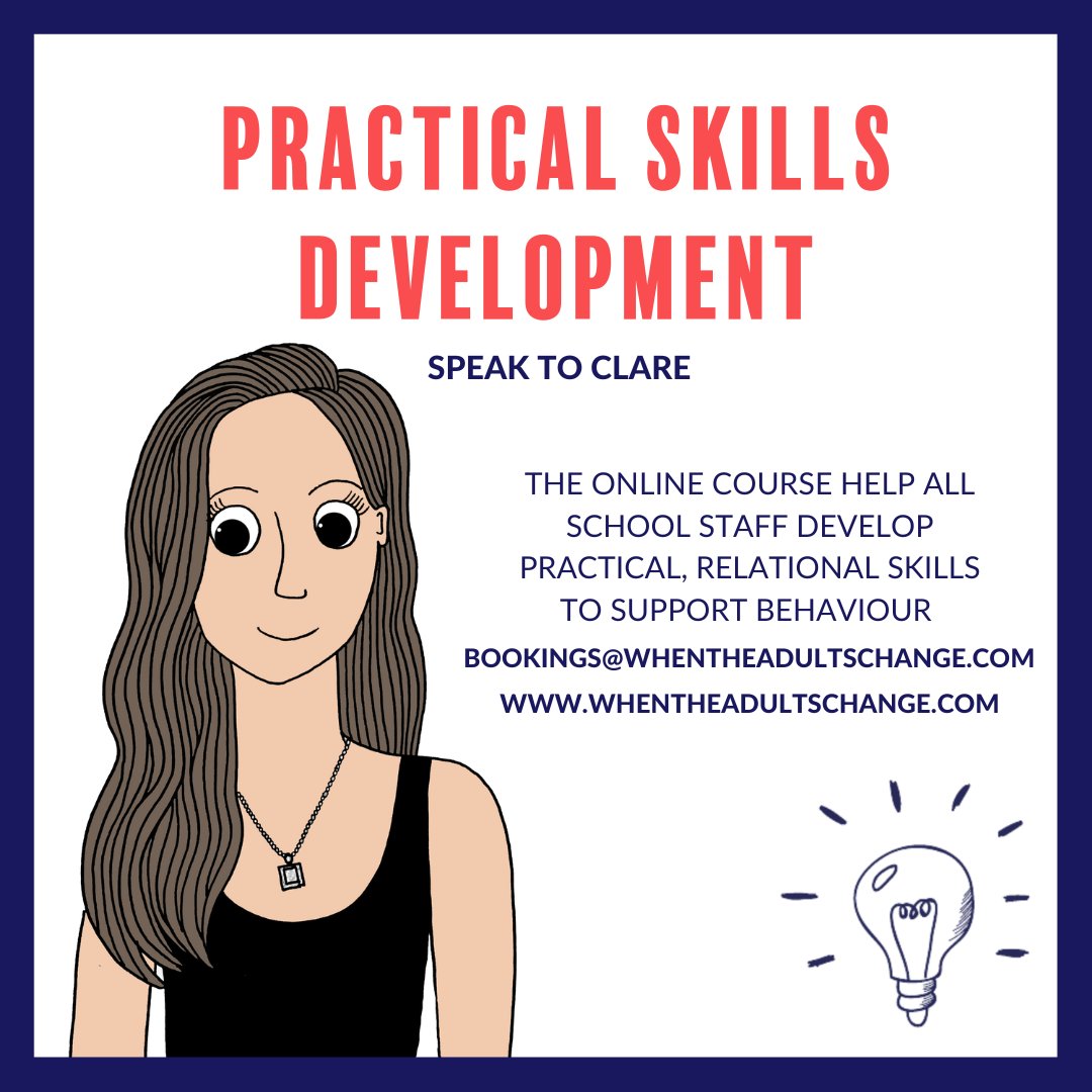 Our course has helped transform learning behaviours in hundreds of schools. Drop Clare an email to learn more. Clare@whentheadultschange.com #edutwitter