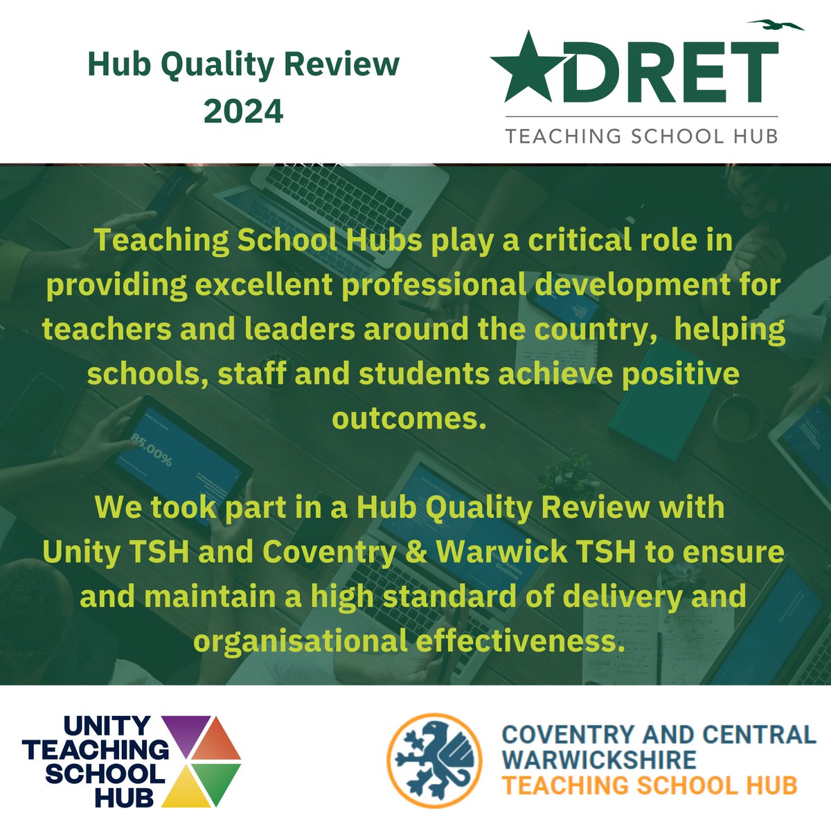 It was fantastic to meet @UnityTSH & Coventry & Central Warwickshire @CentralTsh to immerse ourselves in conversation about all things TSH, as part of our DRET TSH Quality Review @DRETnews @TSHubsCouncil #TSH